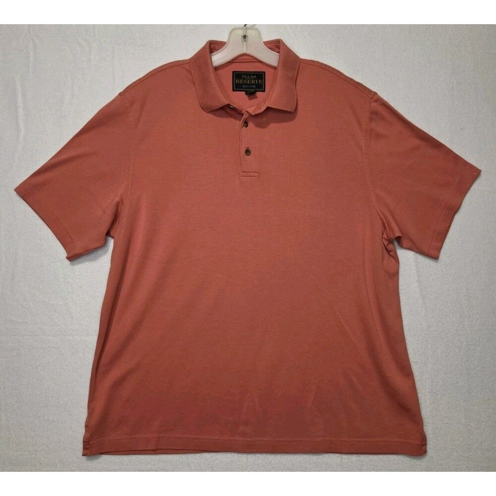 Jos A Bank Reserve Traditional Fit Salmon Large Polo Pima Cotton Casual Classic